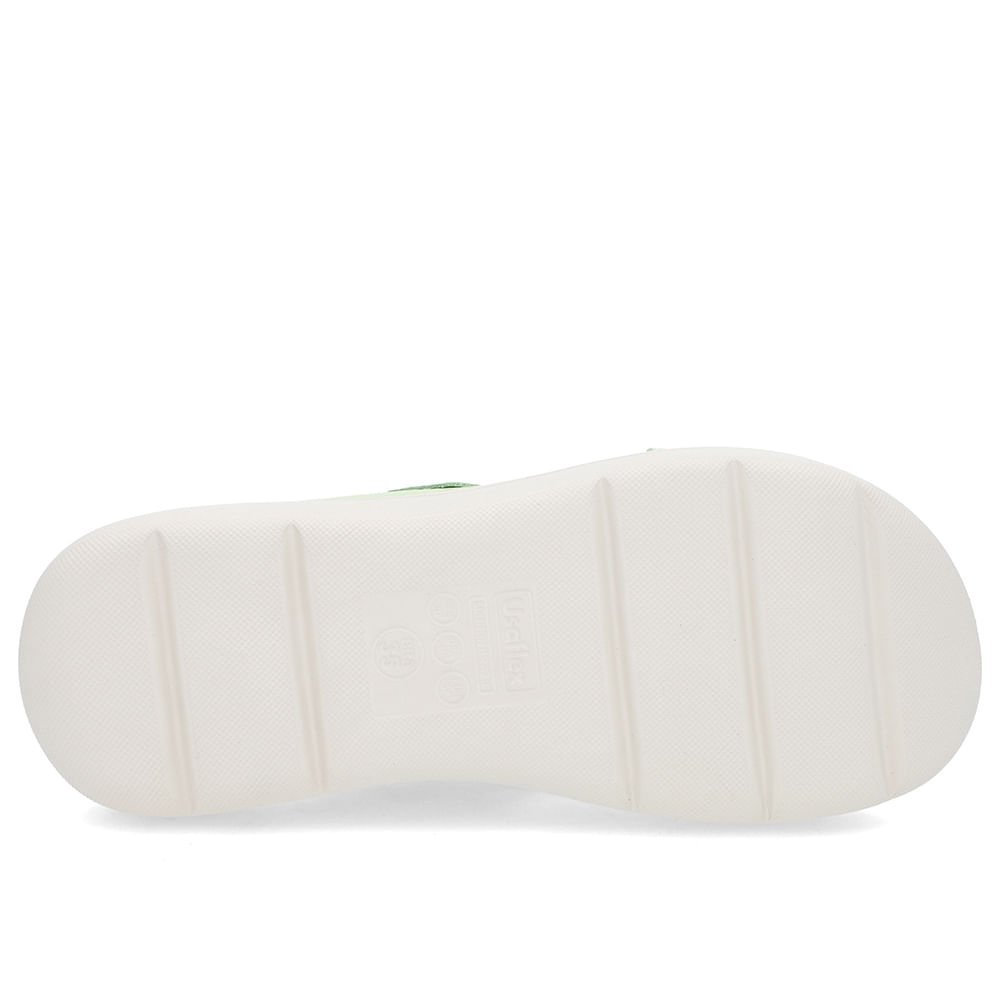 Tamanco Salto Plataforma Couro Verde Perolado Tiras Verde 5