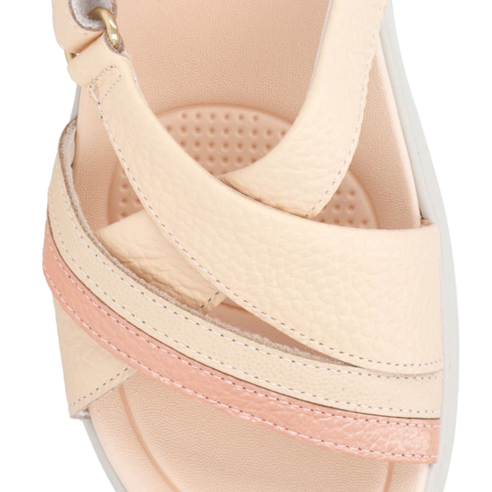 Sandália Papete Laranja Couro Fecho-Flex Laranja 4