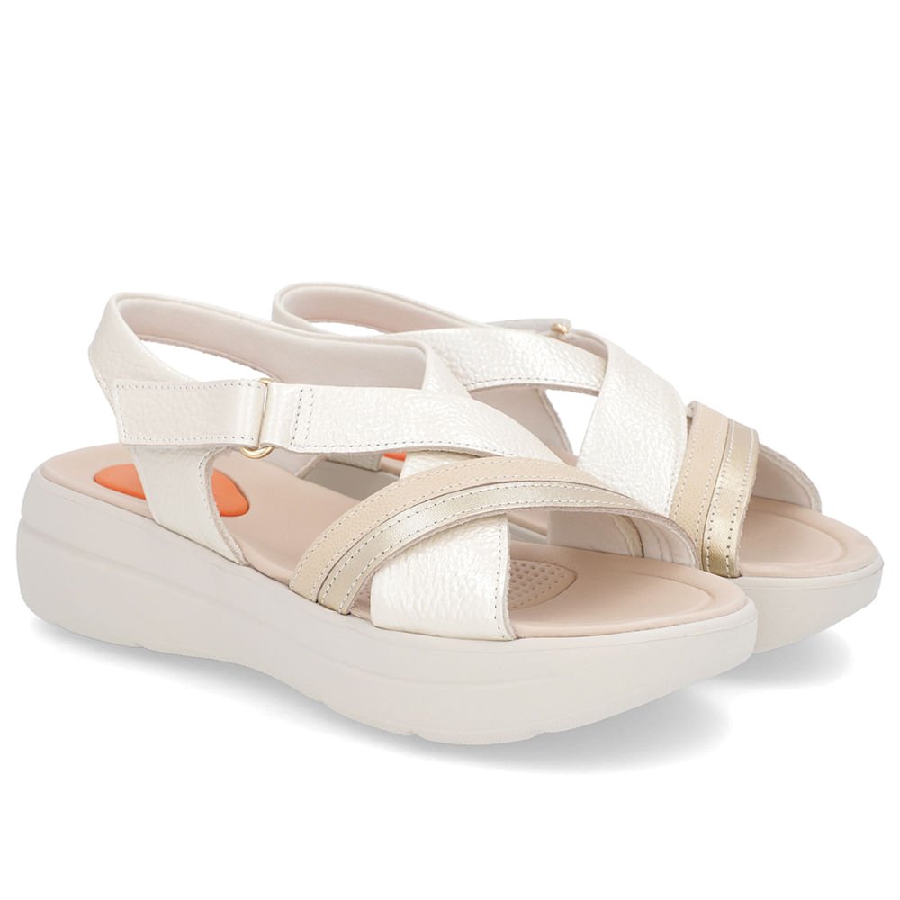 Sandália Papete Off-White Couro Fecho-Flex Branco 2