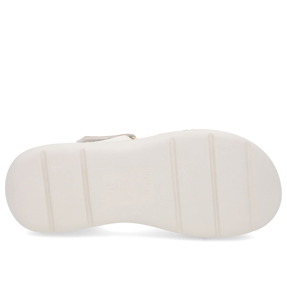 Sandália Papete Off-White Couro Fecho-Flex Branco 5