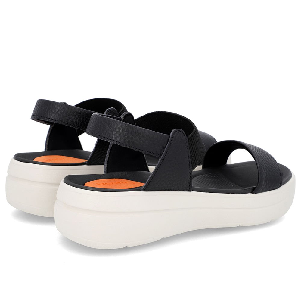 Sandália Papete Preta Couro Elástico Preto 3