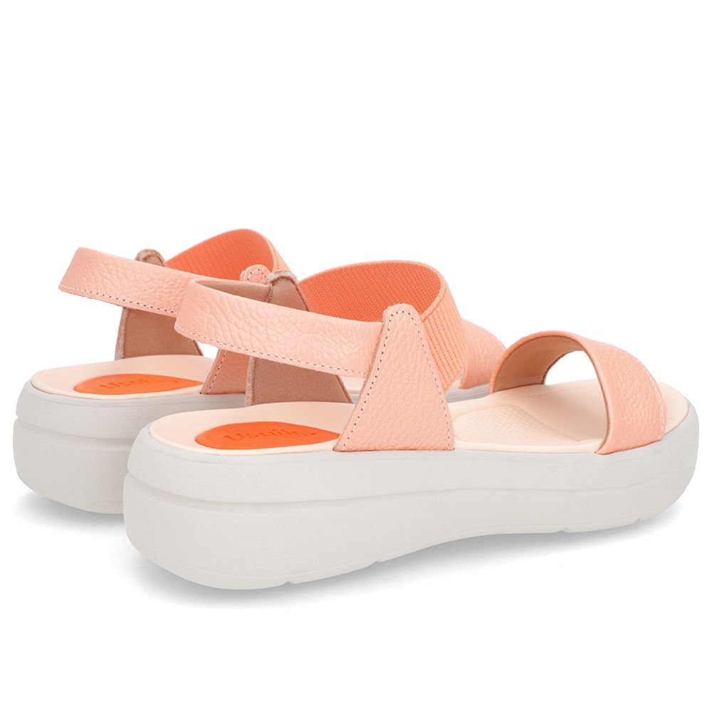 Sandália Papete Laranja Perolada Couro Elástico Laranja 3