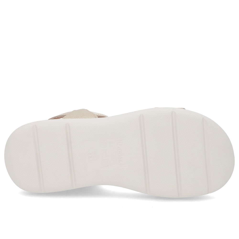 Sandália Papete Dourada Couro Elástico Dourado 5