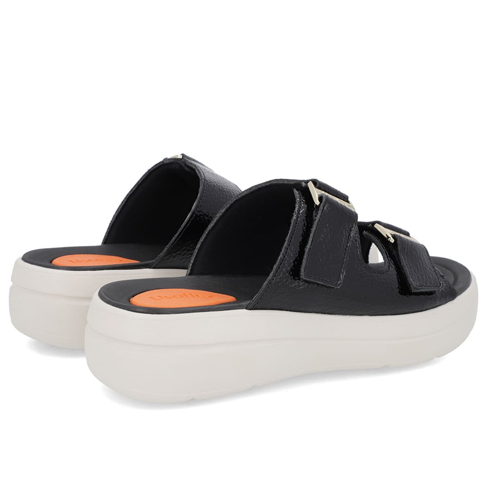 Tamanco Salto Plataforma Couro Verniz Preto Fivela Preto 3