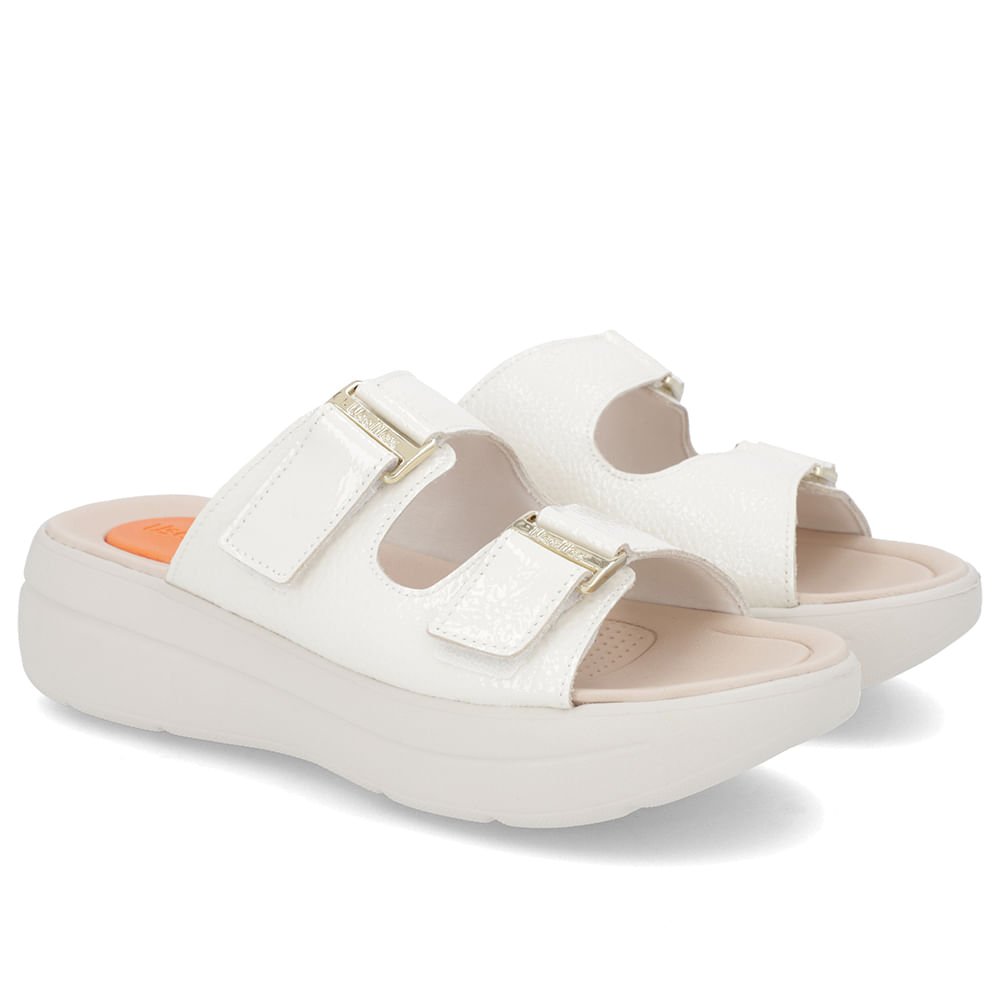 Tamanco Salto Plataforma Couro Verniz Off-White Fivela Branco 2