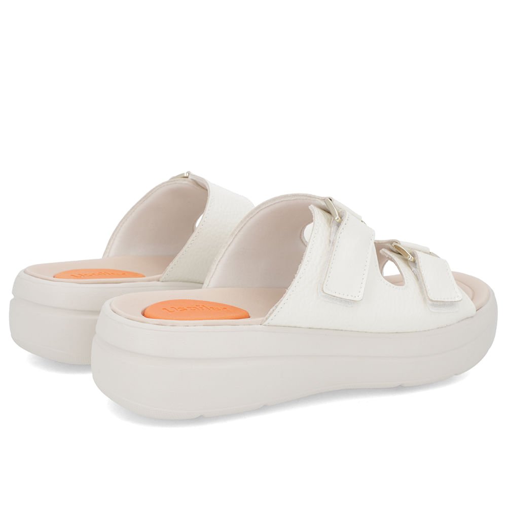 Tamanco Salto Plataforma Couro Verniz Off-White Fivela Branco 3