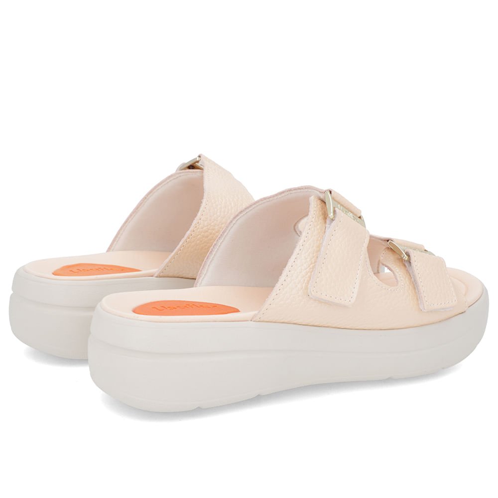 Tamanco Salto Plataforma Couro Laranja Perolado Fivela Laranja 3