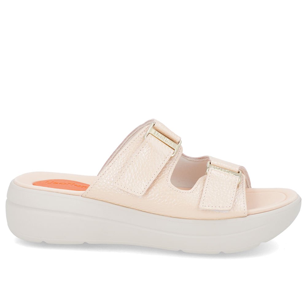 Tamanco Salto Plataforma Couro Laranja Perolado Fivela Laranja 1