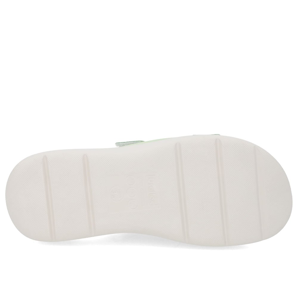 Tamanco Salto Plataforma Couro Verde Perolado Fivela Verde 5