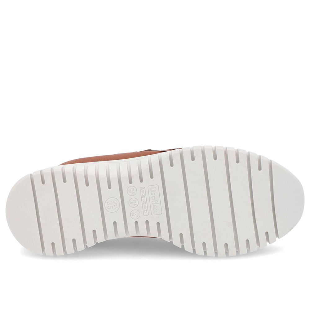Tênis Slip On Marrom Elastano Zíper Marrom 5