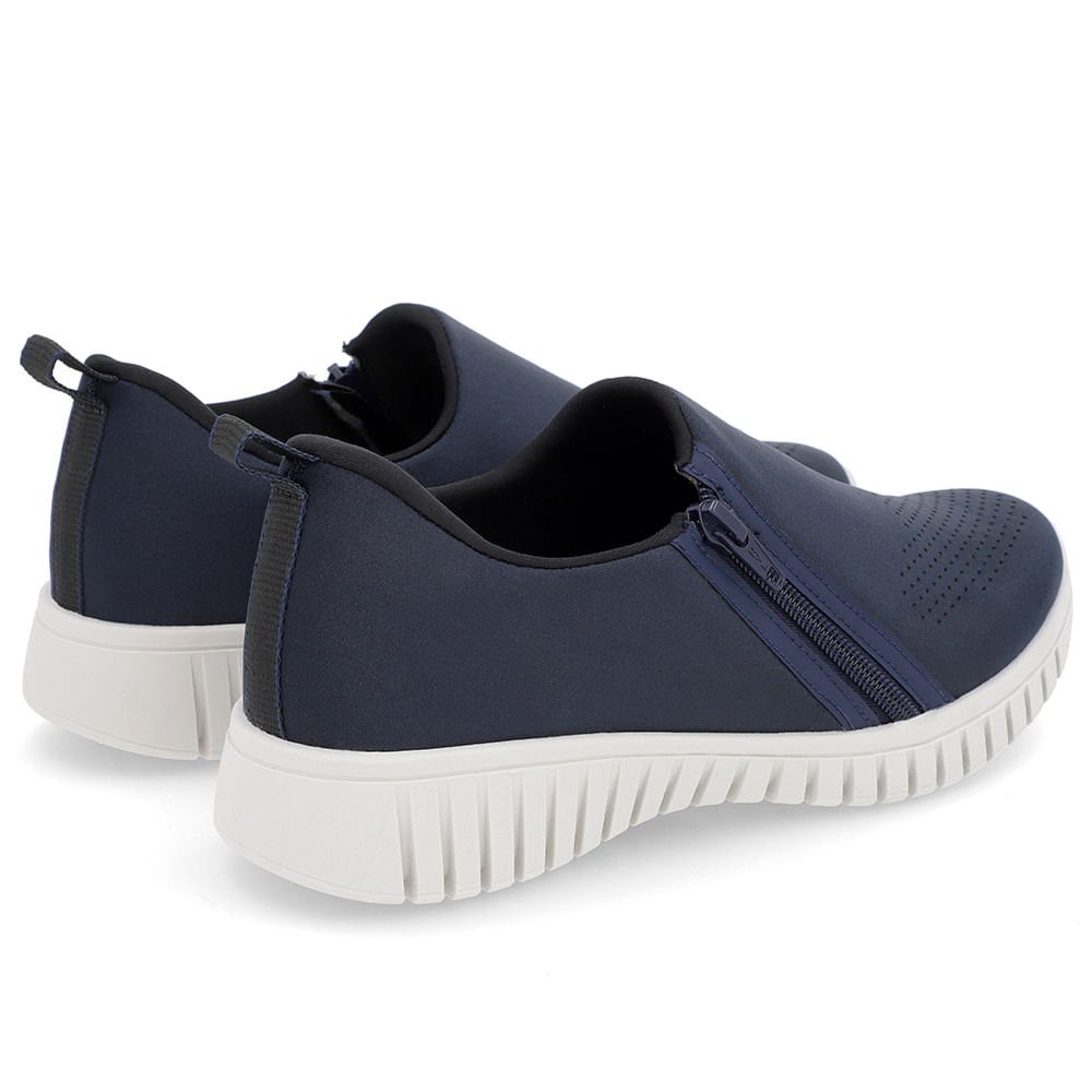 Tênis Slip On Azul Elastano Zíper Azul 3