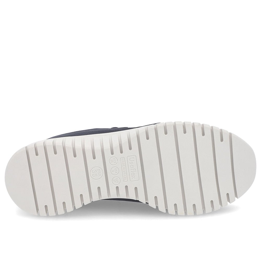 Tênis Slip On Azul Elastano Zíper Azul 5