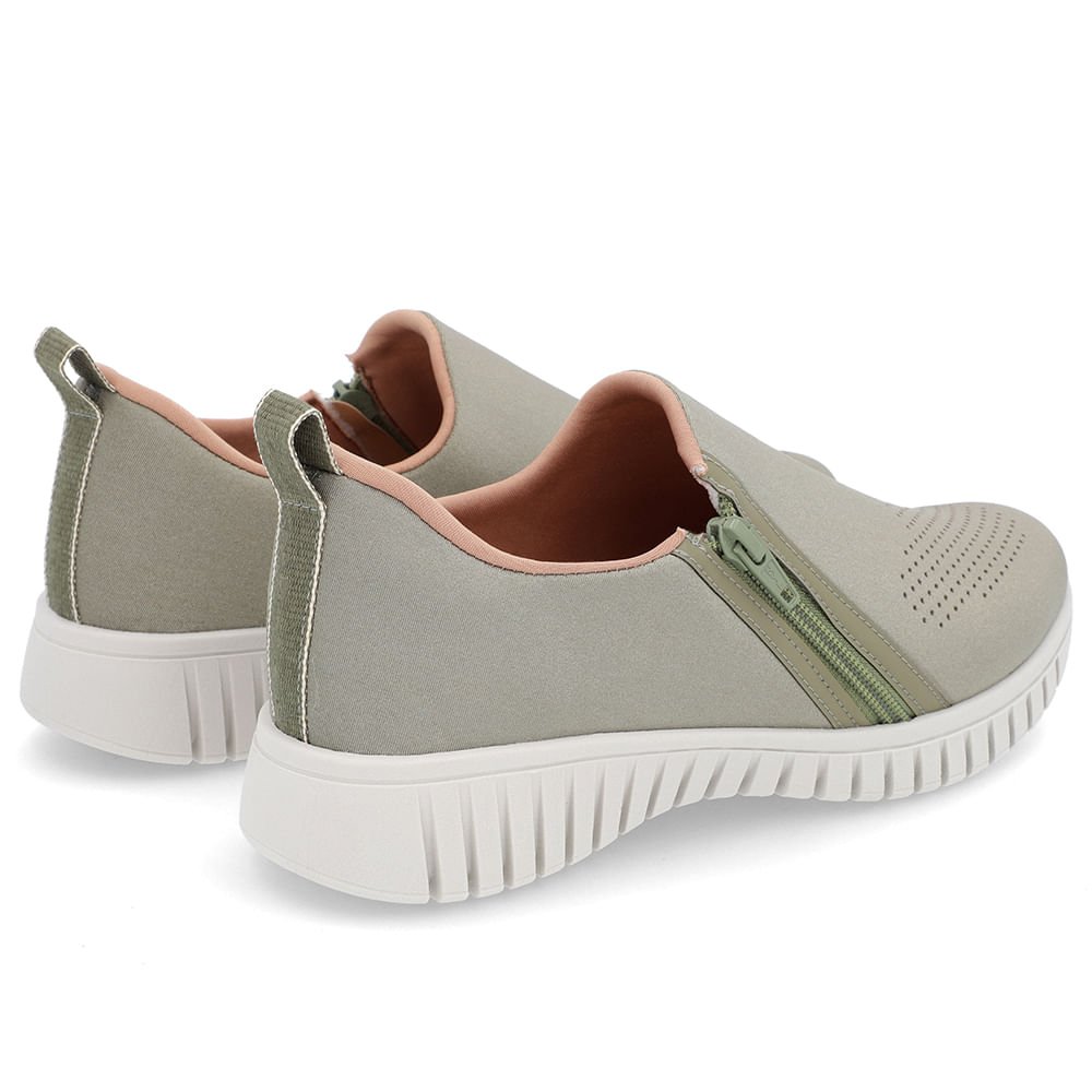 Tênis Slip On Verde Elastano Zíper Verde 3