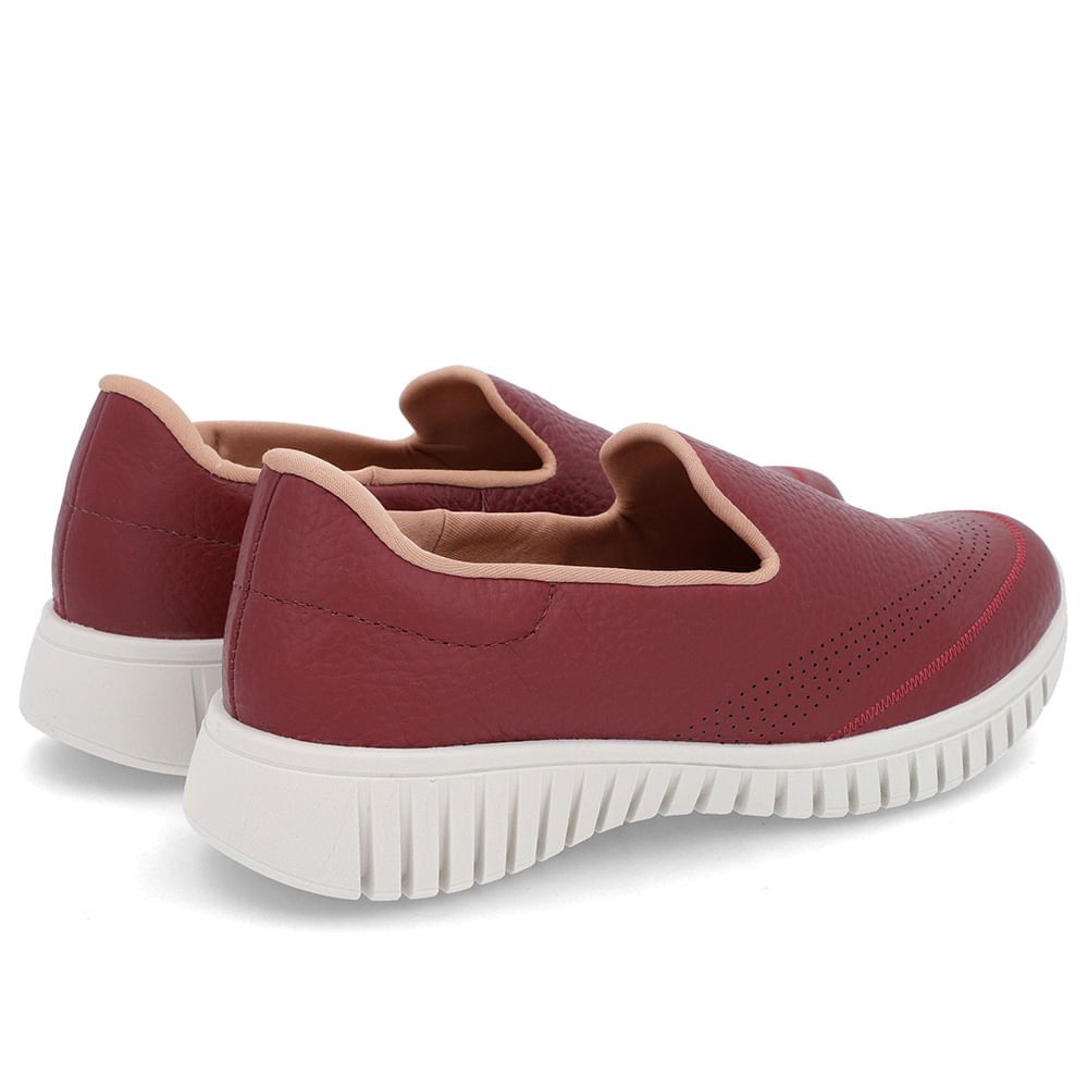 Tênis Slip On Vermelho Couro Bordô 3