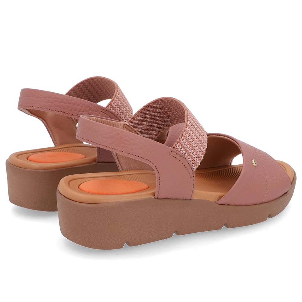 Sandália Salto Plataforma Tira Fofa Couro Rosa Rosa 3