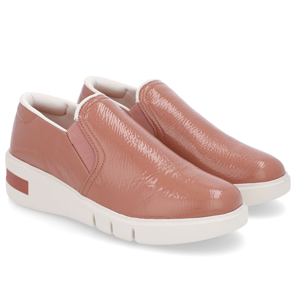 Tênis Rosa Couro Verniz Detalhe Sola Rosa 2