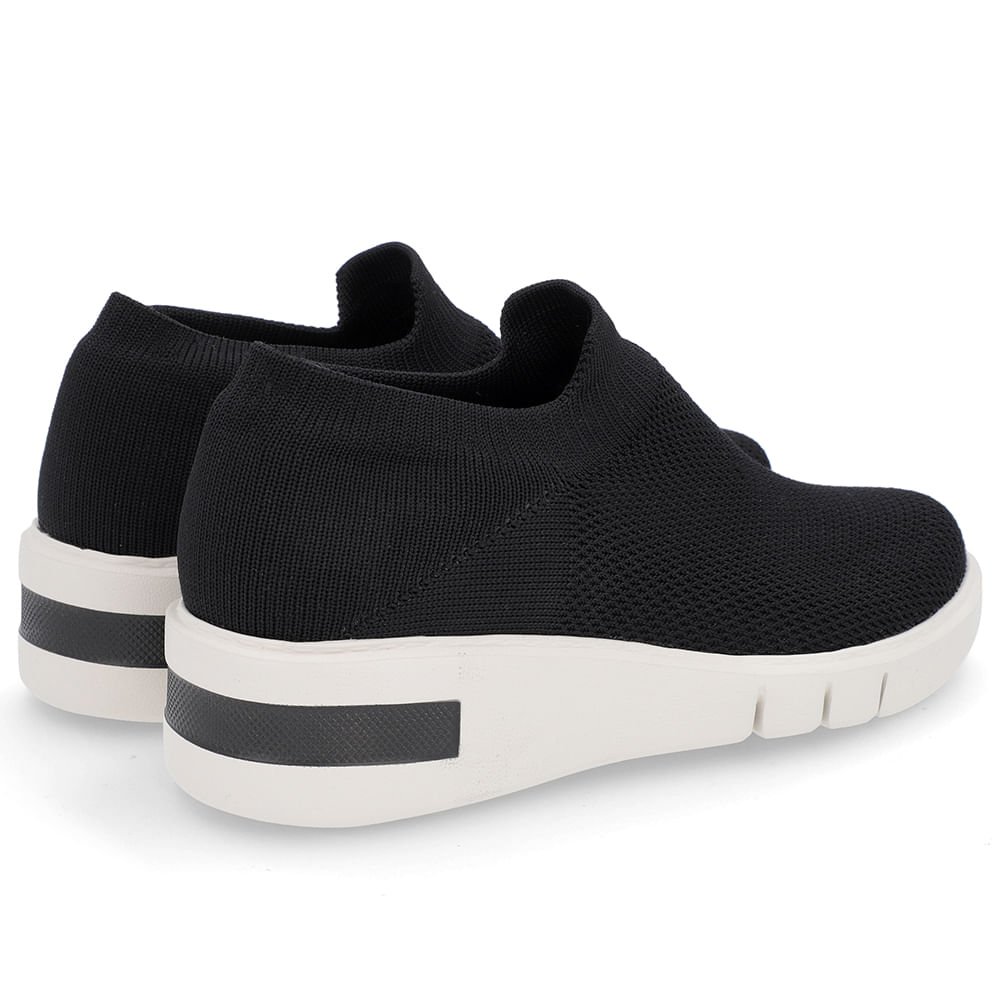 Tênis Preto Tricot Detalhe Sola Preto 3