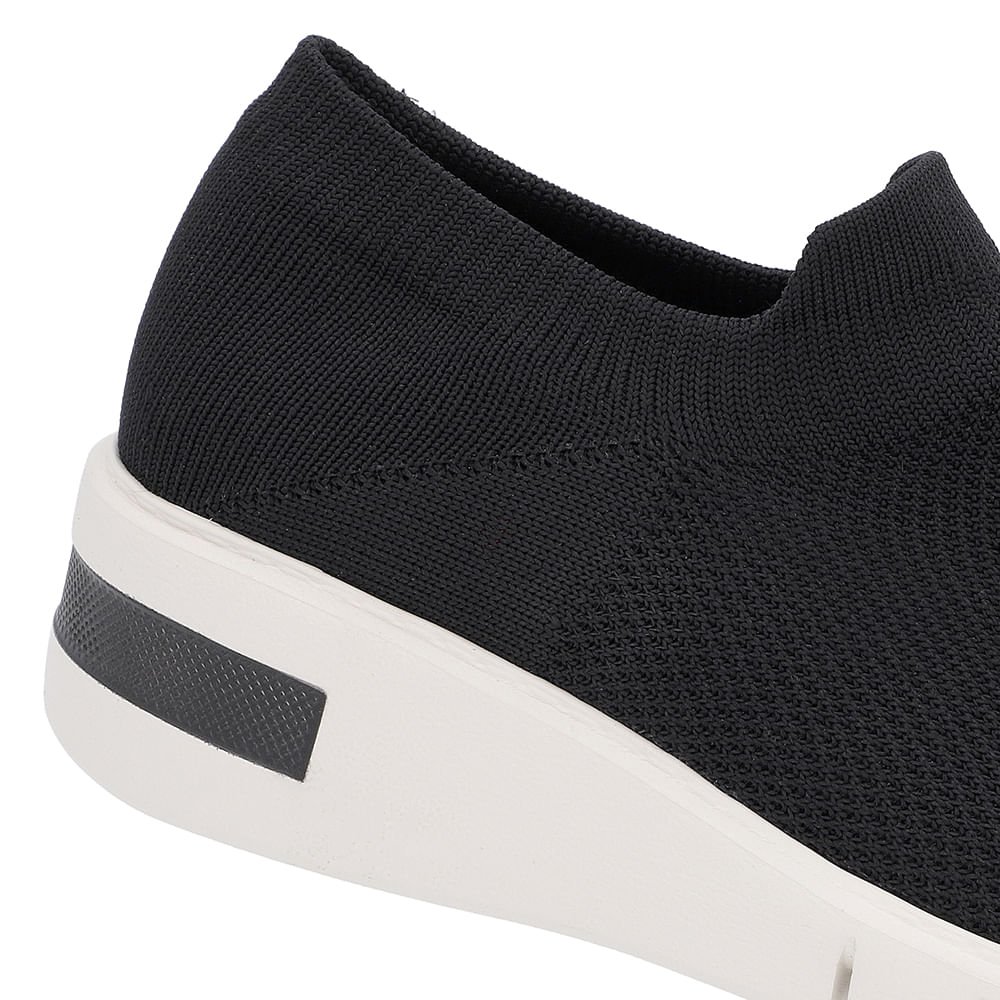 Tênis Preto Tricot Detalhe Sola Preto 4