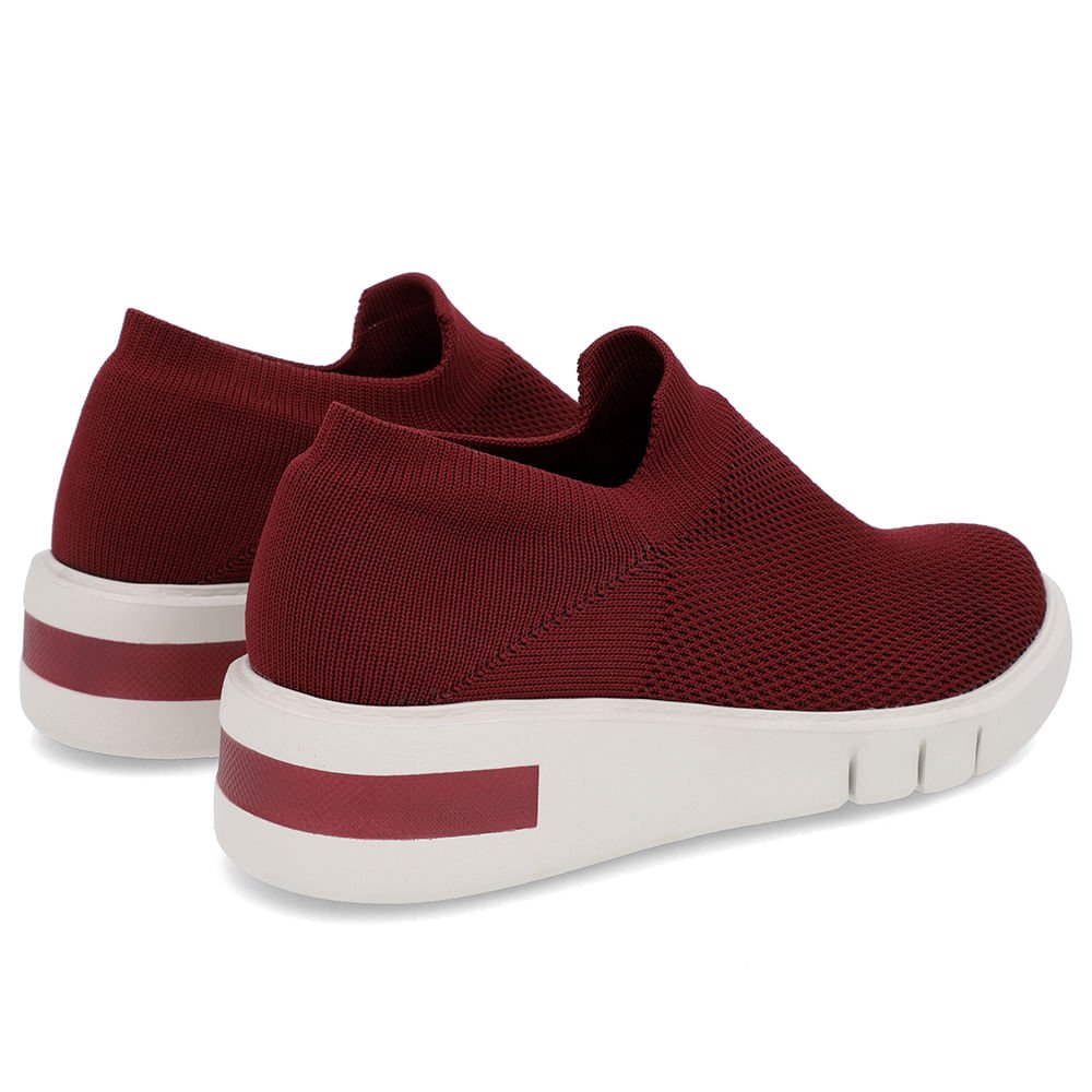 Tênis Vermelho Tricot Detalhe Sola Vermelho 3
