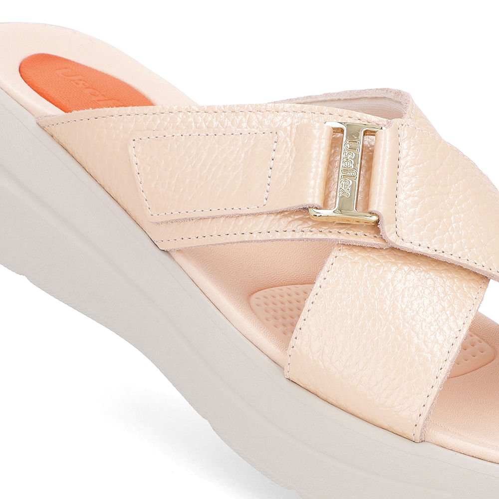 Tamanco Salto Plataforma Couro Laranja Tiras Laranja 4