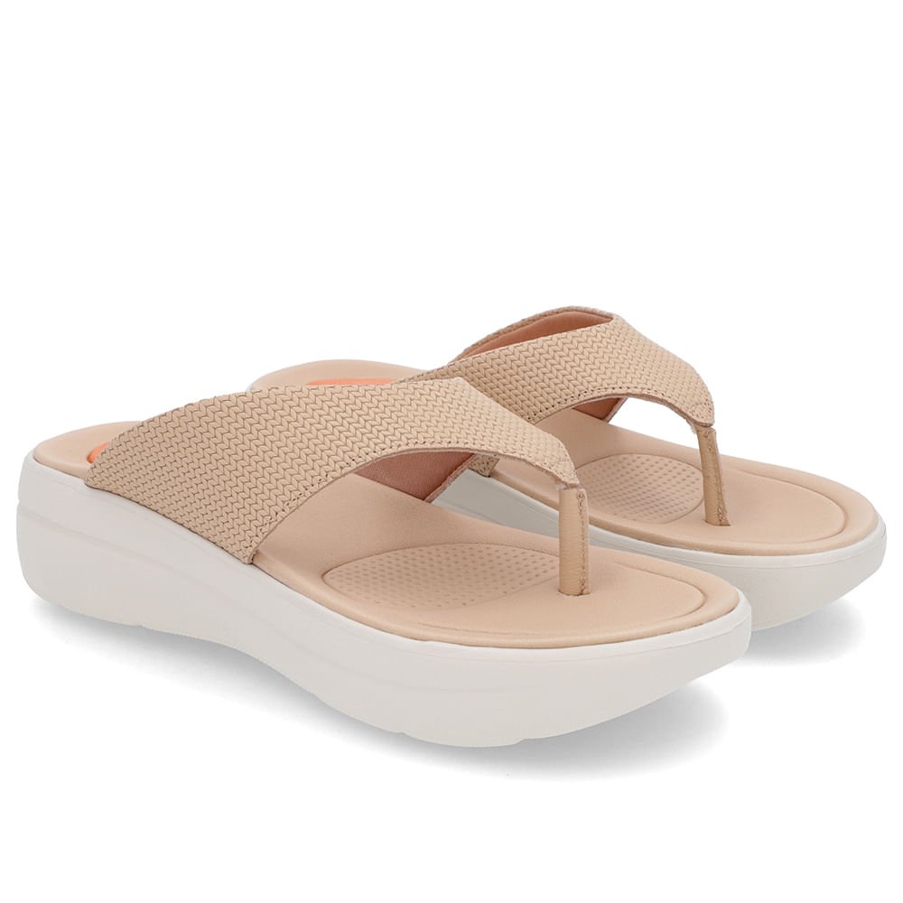 Chinelo Básico Couro Bege Liso Bege 2