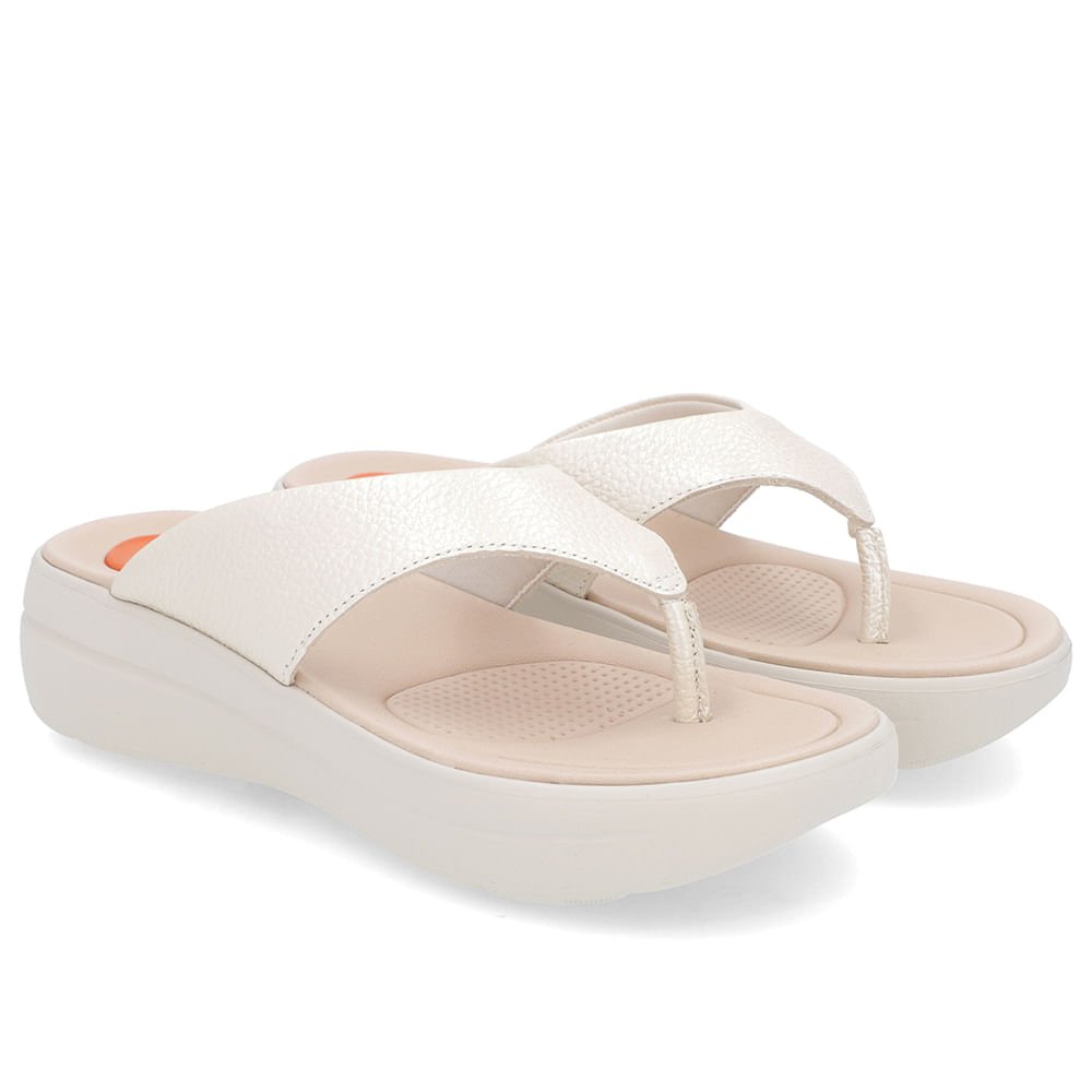 Chinelo Básico Couro Off-White Liso Branco 2