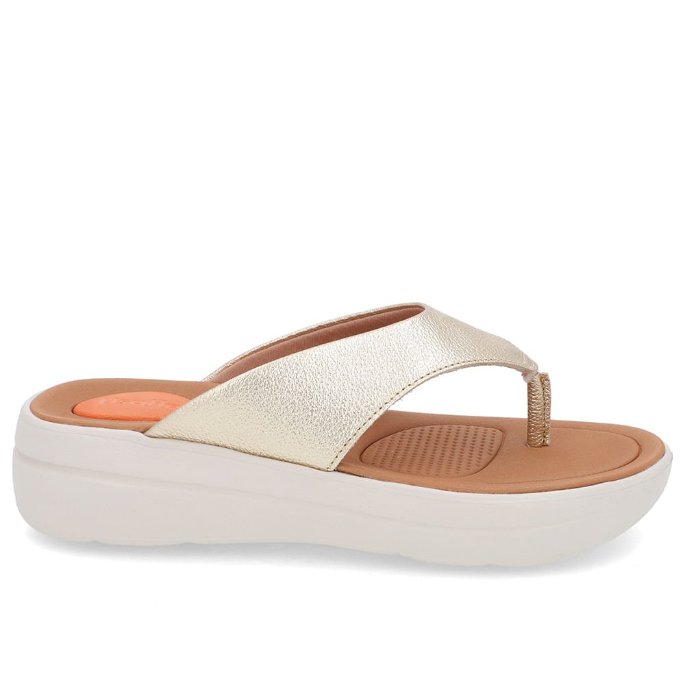 Chinelo Básico Couro Dourado Liso Dourado 4
