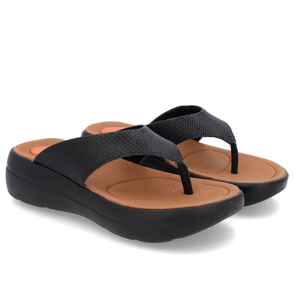 Chinelo Básico Couro Preto Liso Preto 2