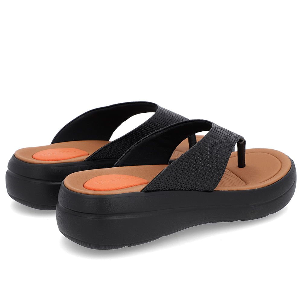 Chinelo Básico Couro Preto Liso Preto 3