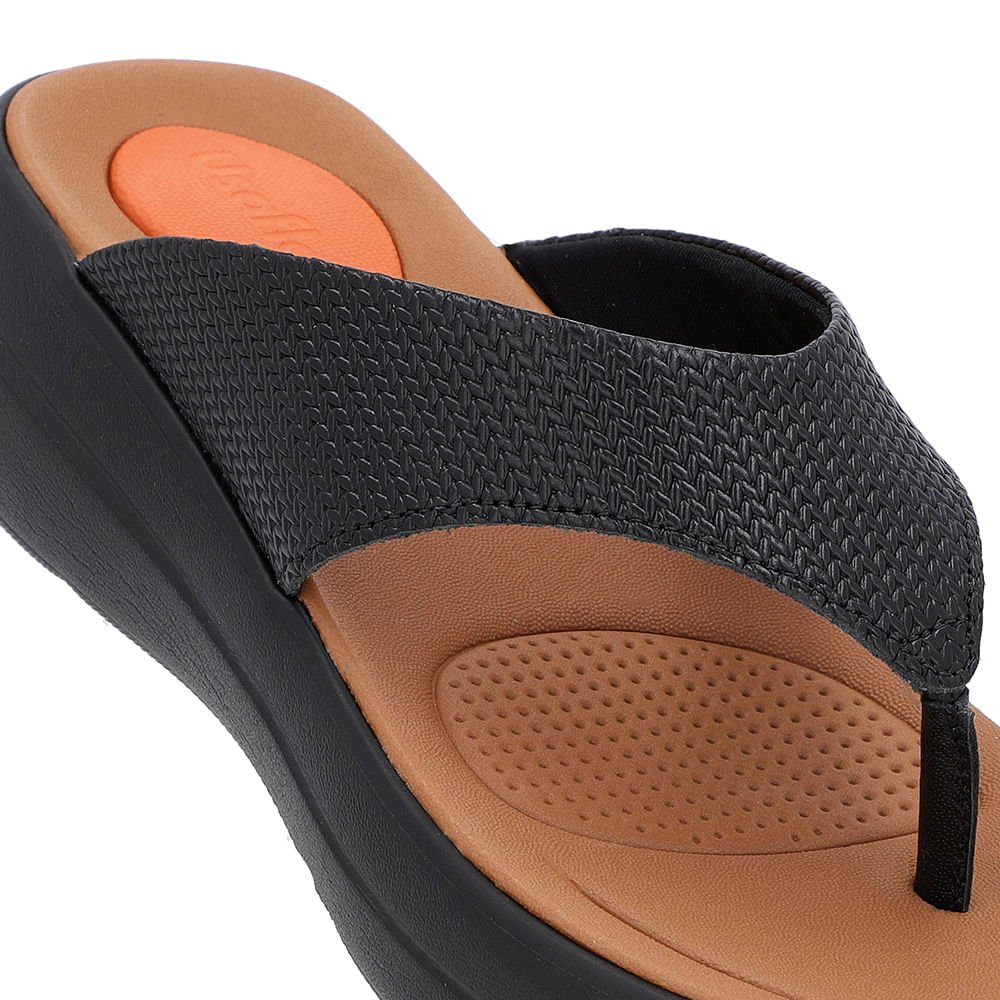 Chinelo Básico Couro Preto Liso Preto 4