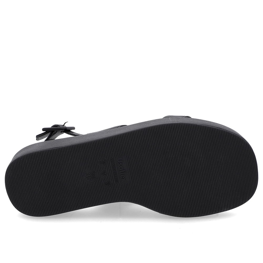 Sandália Plataforma Couro Preto Maxi Enfeite Preto 5