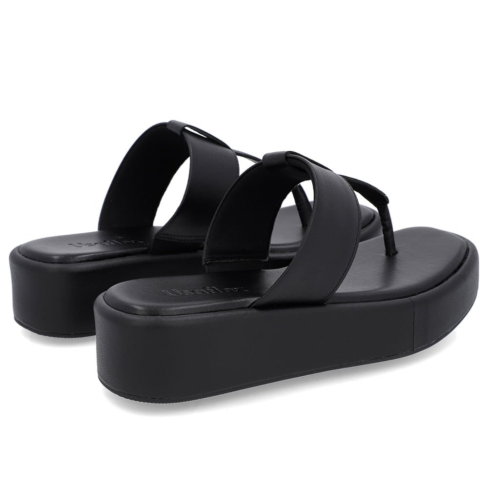 Chinelo Liso Couro Preto Preto 3