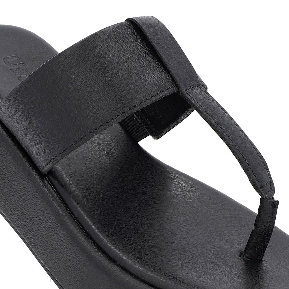 Chinelo Liso Couro Preto Preto 4