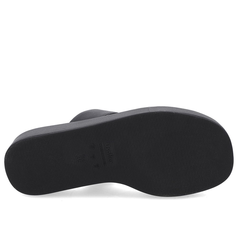 Chinelo Liso Couro Preto Preto 5