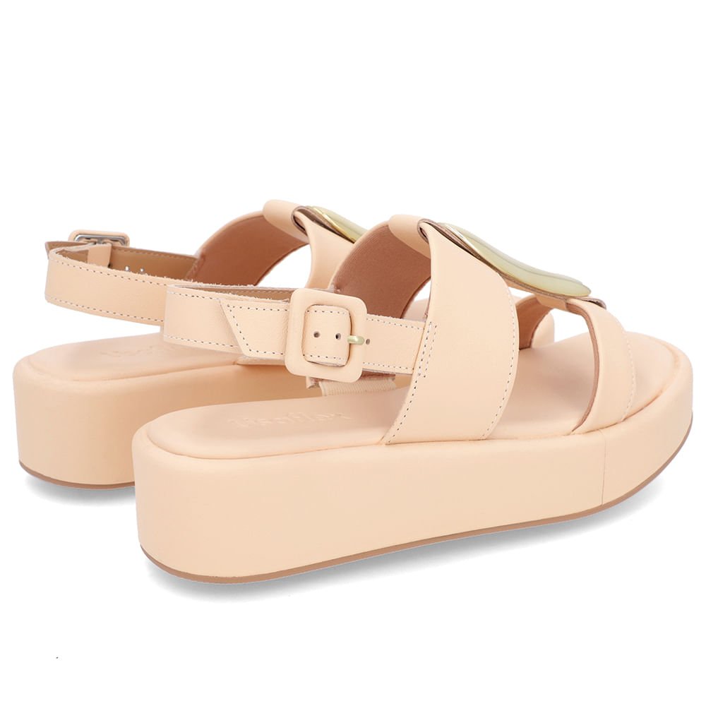 Sandália Plataforma Couro Laranja Maxi Enfeite Laranja 3