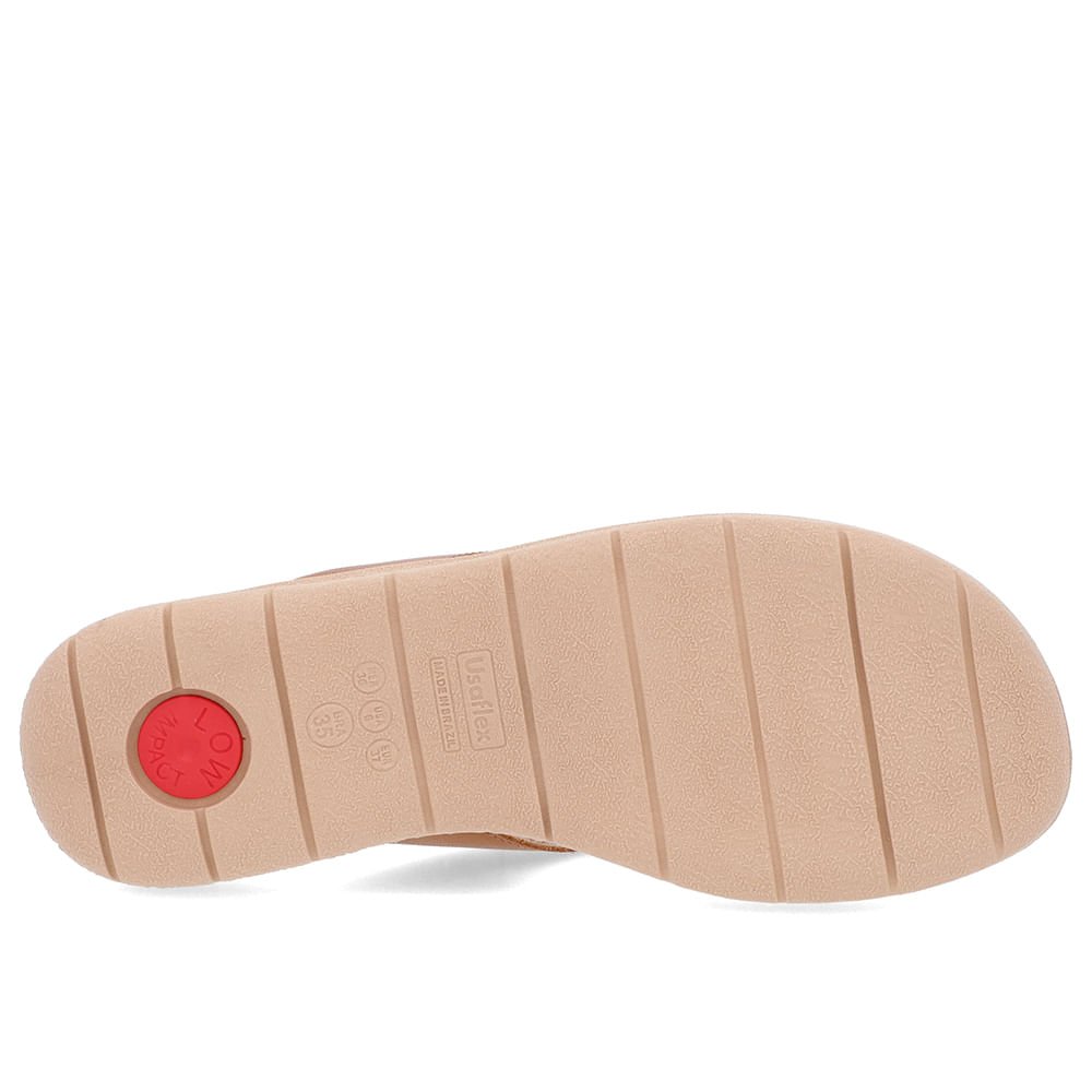 Chinelo Baixo Couro Marrom Enfeite Marrom 5