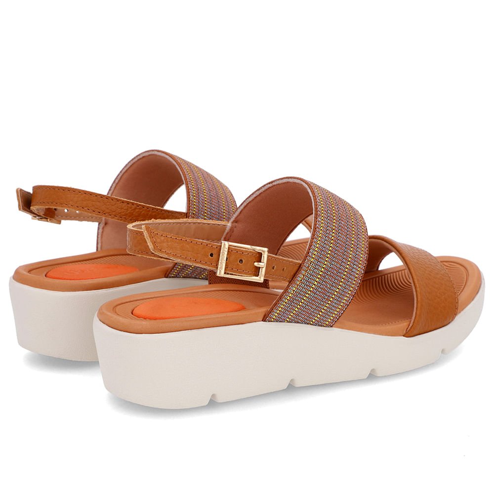 Sandália Plataforma Couro Marrom Brilho Marrom 3