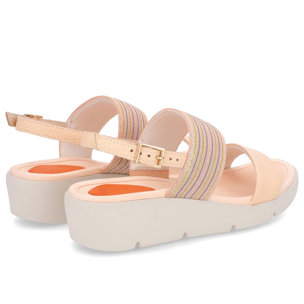 Sandália Plataforma Couro Laranja Brilho Laranja 3