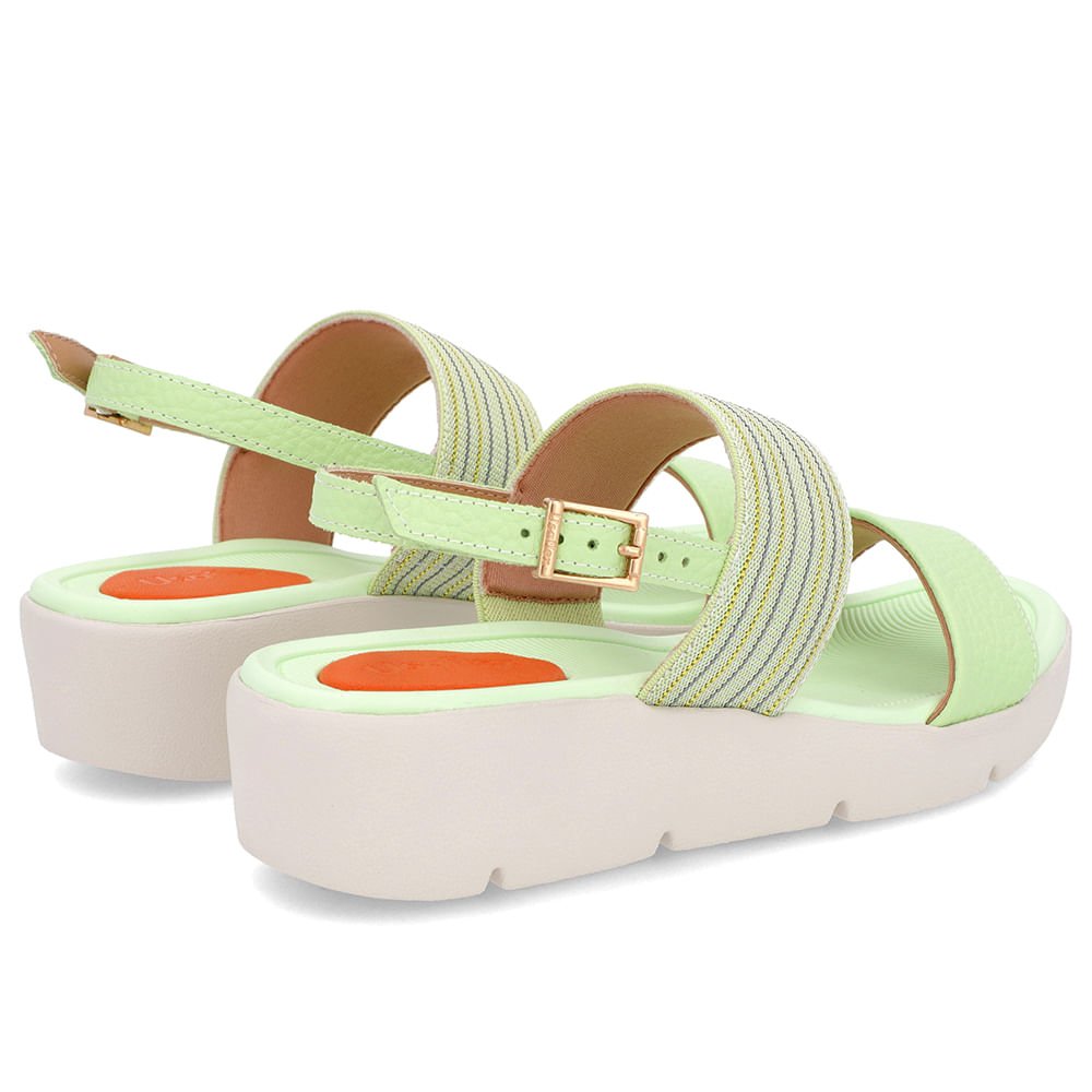 Sandália Plataforma Couro Verde Brilho Verde 3