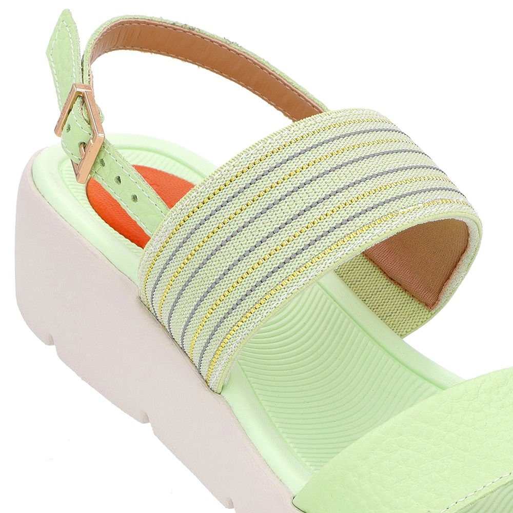 Sandália Plataforma Couro Verde Brilho Verde 4