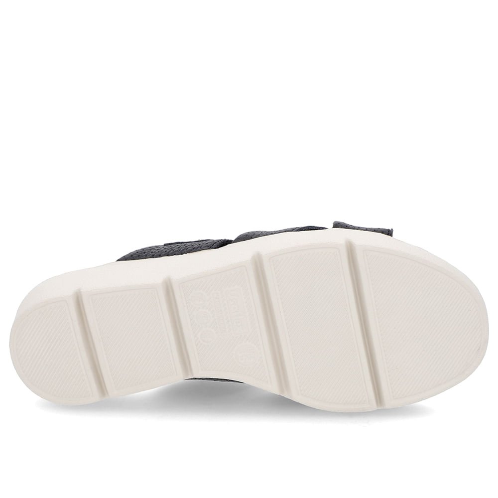 Tamanco Salto Plataforma Couro Textura Preto Preto 5