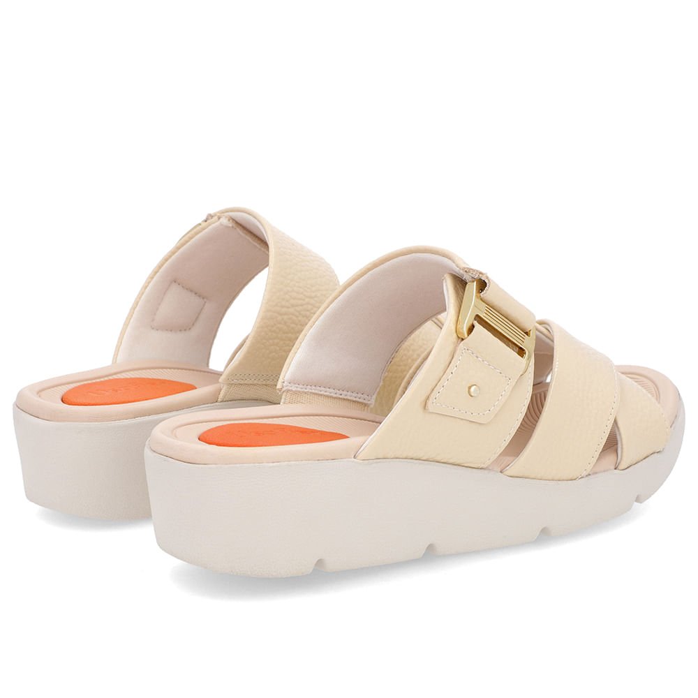 Tamanco Salto Plataforma Couro Verniz Bege Bege 3