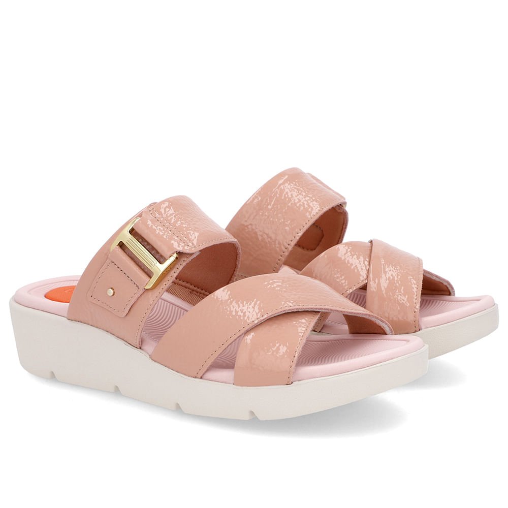 Tamanco Salto Plataforma Couro Verniz Rosa Rosa 2