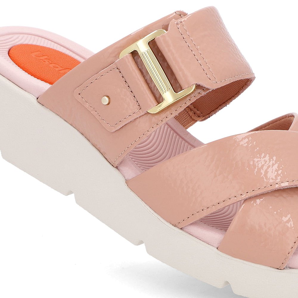 Tamanco Salto Plataforma Couro Verniz Rosa Rosa 4