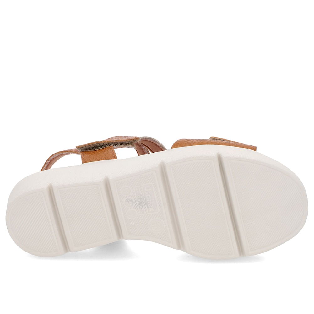 Sandália Plataforma Couro Marrom Ajuste Fecho-Flex Marrom 5