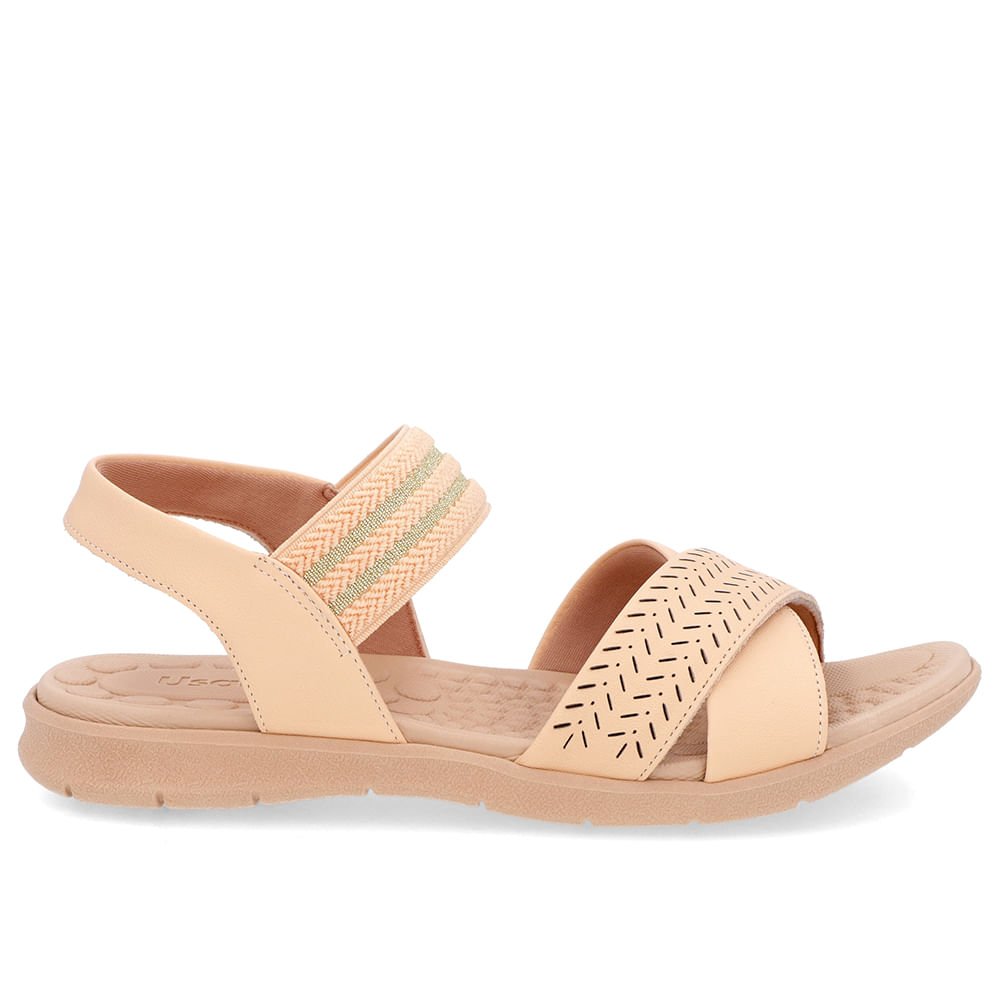 Sandália Salto Baixo Laranja Couro Elástico Brilho Laranja 1