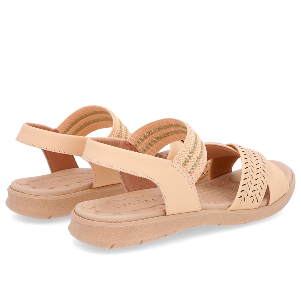 Sandália Salto Baixo Laranja Couro Elástico Brilho Laranja 3