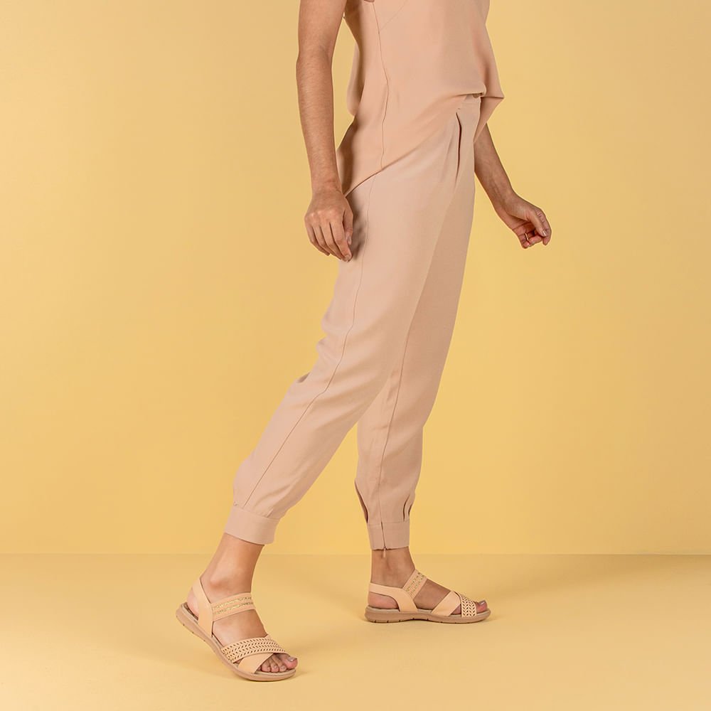 Sandália Salto Baixo Laranja Couro Elástico Brilho Laranja 4