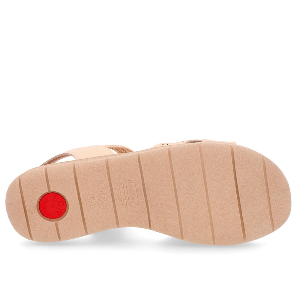 Sandália Salto Baixo Laranja Couro Elástico Brilho Laranja 5