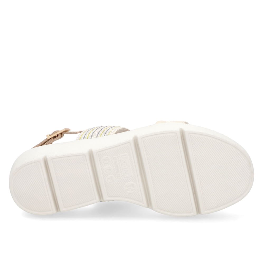 Sandália Plataforma Couro Bege Brilho Bege 5